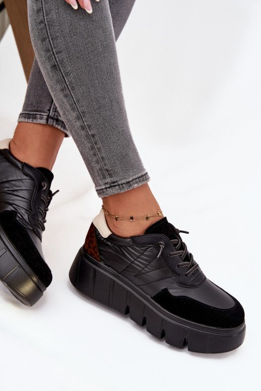 tênis À modalo de tênis Feminino com uma plataforma Vinceza 58565 cor preta tênis À modalo de tênis Feminino com uma plataforma Vinceza 58565 cor preta