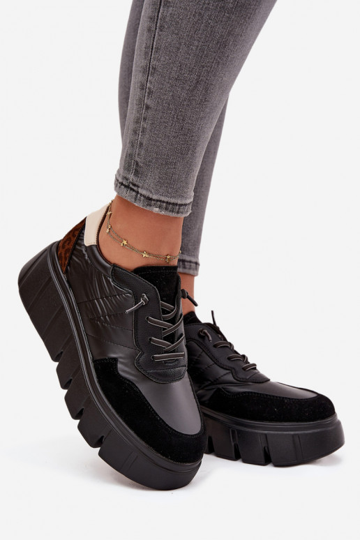 tênis À modalo de tênis Feminino com uma plataforma Vinceza 58565 cor preta tênis À modalo de tênis Feminino com uma plataforma Vinceza 58565 cor preta