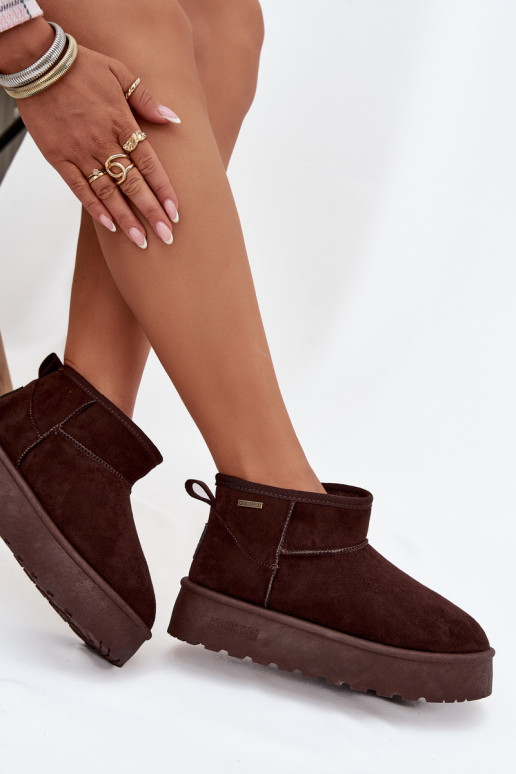 Baixo Botas de neve com uma plataforma Big Star OO274A101 CzekoladoParae Baixo Botas de neve com uma plataforma Big Star OO274A101 CzekoladoParae