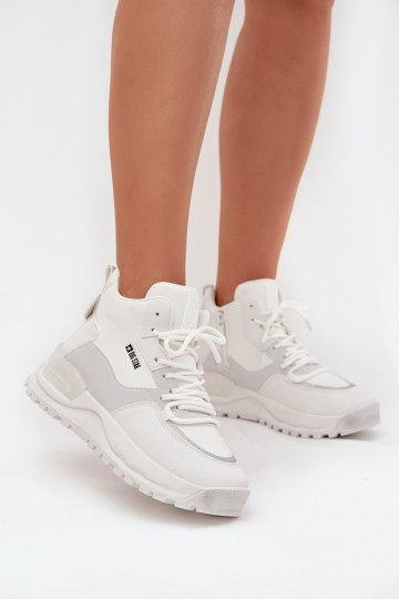 Tênis femininos com plataforma Big Star SS274510 na cor branca 2