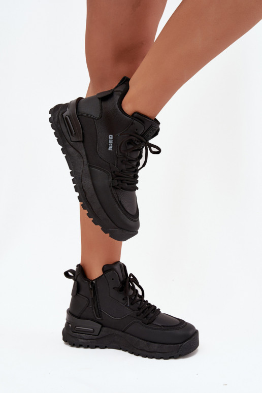 tênis Feminino com uma plataforma Big Star SS274509 cor preta tênis Feminino com uma plataforma Big Star SS274509 cor preta