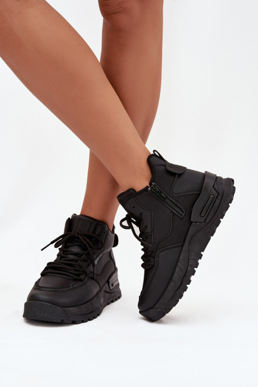 tênis Feminino com uma plataforma Big Star SS274509 cor preta tênis Feminino com uma plataforma Big Star SS274509 cor preta