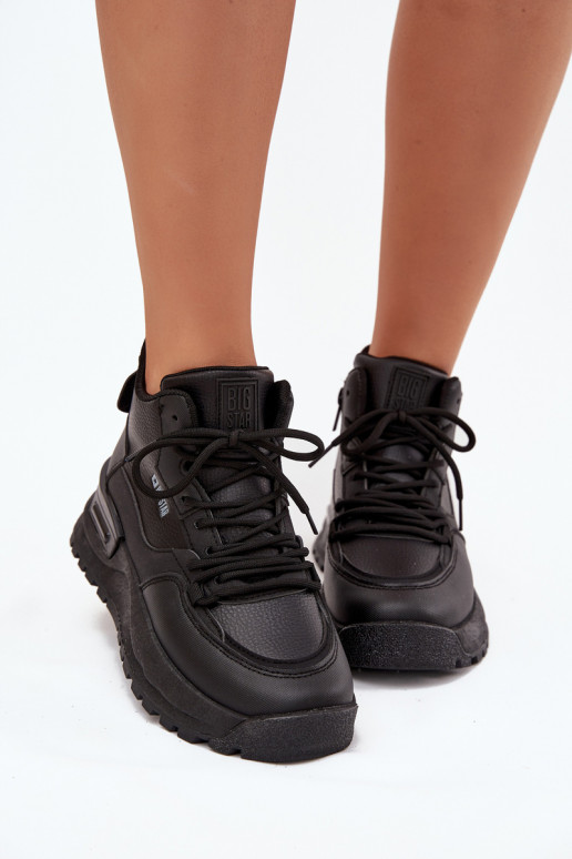 tênis Feminino com uma plataforma Big Star SS274509 cor preta tênis Feminino com uma plataforma Big Star SS274509 cor preta