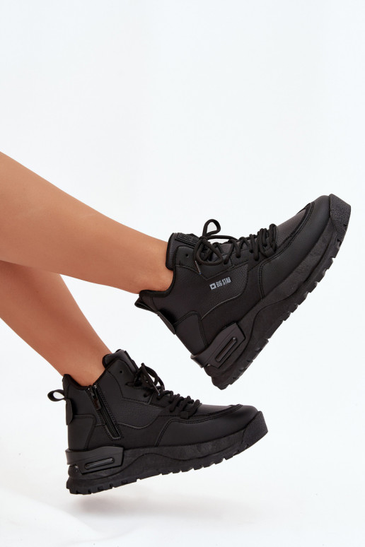 tênis Feminino com uma plataforma Big Star SS274509 cor preta tênis Feminino com uma plataforma Big Star SS274509 cor preta