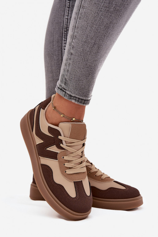 À modalo de tênis Baixo feminino Eko Pele cor marrom Givelle À modalo de tênis Baixo feminino Eko Pele cor marrom Givelle