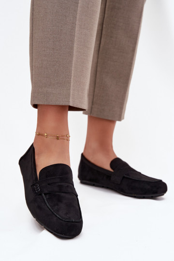 Mocassins Mocassins Apartamento feminino cor preta Roseline