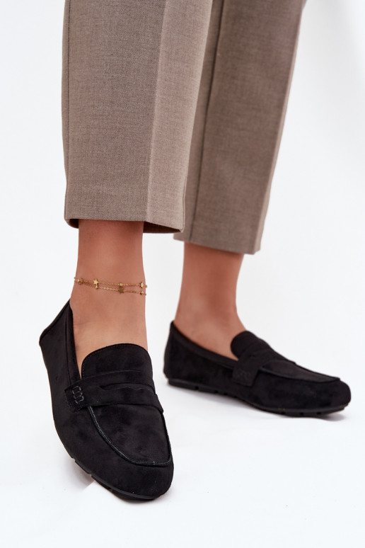 Mocassins Mocassins Apartamento feminino cor preta Roseline