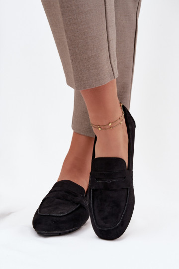 Mocassins Mocassins Apartamento feminino cor preta Roseline 2