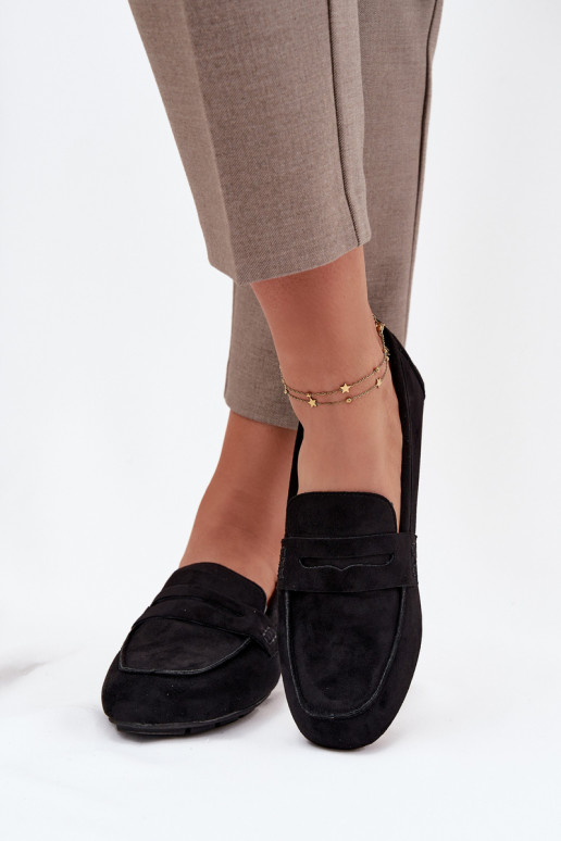 Mocassins Mocassins Apartamento feminino cor preta Roseline