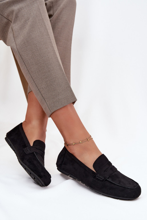 Mocassins Mocassins Apartamento feminino cor preta Roseline