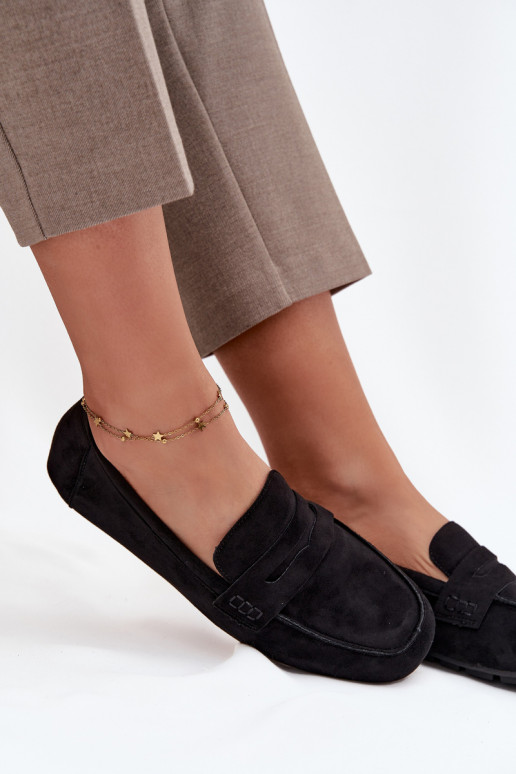 Mocassins Mocassins Apartamento feminino cor preta Roseline