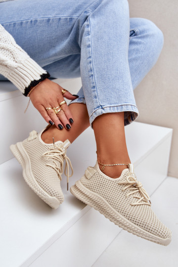 grade Um modelo atraente tênis Feminino bege Harice 2