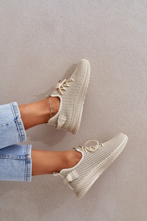 grade Um modelo atraente tênis Feminino bege Harice grade Um modelo atraente tênis Feminino bege Harice