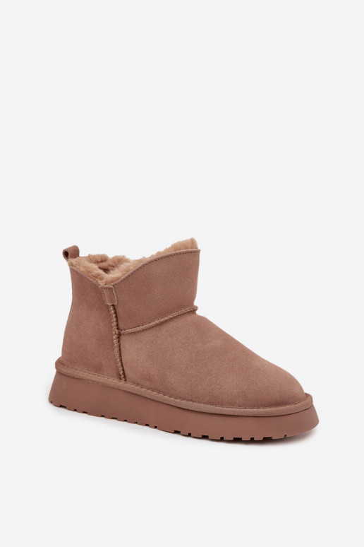Botas de neveHabilitadoturalnego de camurçau aquecimento com pelo por dentro Vinceza 97961 bege