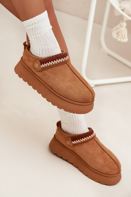 Botas de neve Baixo femininoRuchomym Tirasem I Haftem com uma plataforma cor marrom Lyrisse