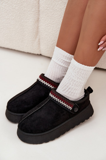 Botas de neve Baixo femininoRuchomym Tirasem I Haftem com uma plataforma cor preta Lyrisse