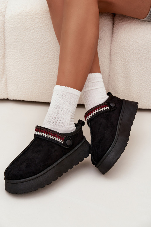 Botas de neve Baixo femininoRuchomym Tirasem I Haftem com uma plataforma cor preta Lyrisse