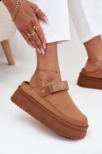 Botas de neve Feminino com uma plataformacom fecho adesivoem cor marrom Jorielle