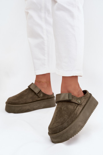 Botas de neve Feminino com uma plataformacom fecho adesivoem cor cáqui Jorielle 2