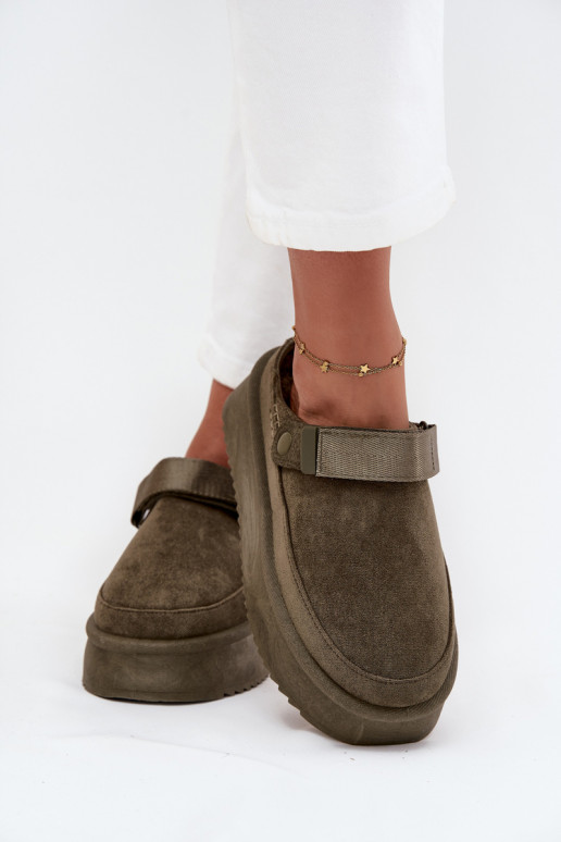 Botas de neve Feminino com uma plataformacom fecho adesivoem cor cáqui Jorielle Botas de neve Feminino com uma plataformacom fecho adesivoem cor cáqui Jorielle