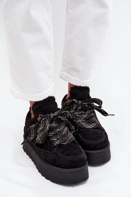 com atacadores Botas de neve Feminino com uma plataforma aquecimento com pelo por dentro cor preta Tavelle com atacadores Botas de neve Feminino com uma plataforma aquecimento com pelo por dentro cor preta Tavelle