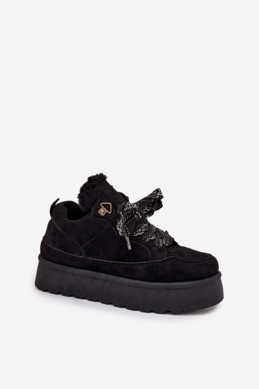 com atacadores Botas de neve Feminino com uma plataforma aquecimento com pelo por dentro cor preta Tavelle com atacadores Botas de neve Feminino com uma plataforma aquecimento com pelo por dentro cor preta Tavelle