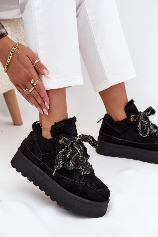 com atacadores Botas de neve Feminino com uma plataforma aquecimento com pelo por dentro cor preta Tavelle com atacadores Botas de neve Feminino com uma plataforma aquecimento com pelo por dentro cor preta Tavelle