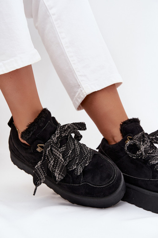 com atacadores Botas de neve Feminino com uma plataforma aquecimento com pelo por dentro cor preta Tavelle com atacadores Botas de neve Feminino com uma plataforma aquecimento com pelo por dentro cor preta Tavelle