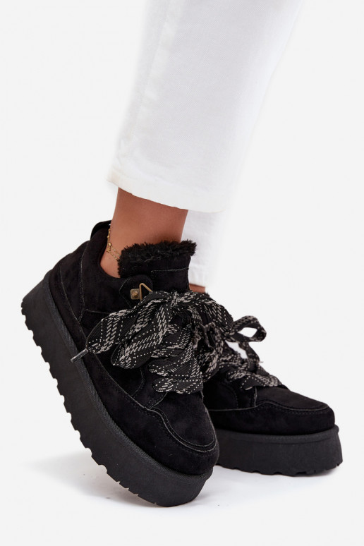 com atacadores Botas de neve Feminino com uma plataforma aquecimento com pelo por dentro cor preta Tavelle com atacadores Botas de neve Feminino com uma plataforma aquecimento com pelo por dentro cor preta Tavelle