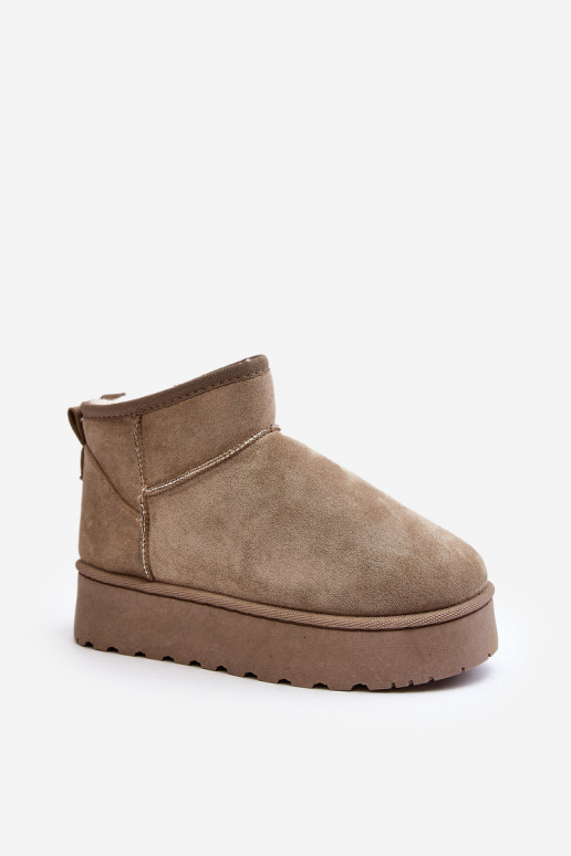Botas de neve Feminino com uma plataforma aquecimento com pelo por dentro cor verde Xamella