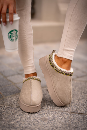 Botas de neve Feminino com uma plataforma aquecimento com pelo por dentro cor verde Remenia