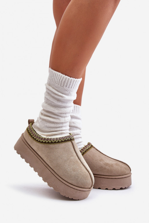 Botas de neve Feminino com uma plataforma aquecimento com pelo por dentro cor verde Remenia