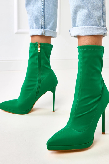 Botinhas verdes de cetim com salto alto "Jaime" 2