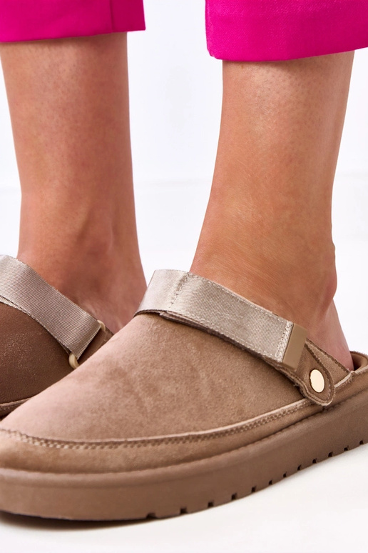 Mules marrons com adesivo Miluska