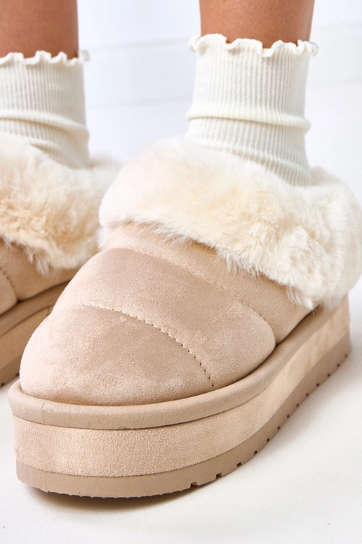 Botas de neve curtas em tom areia,...