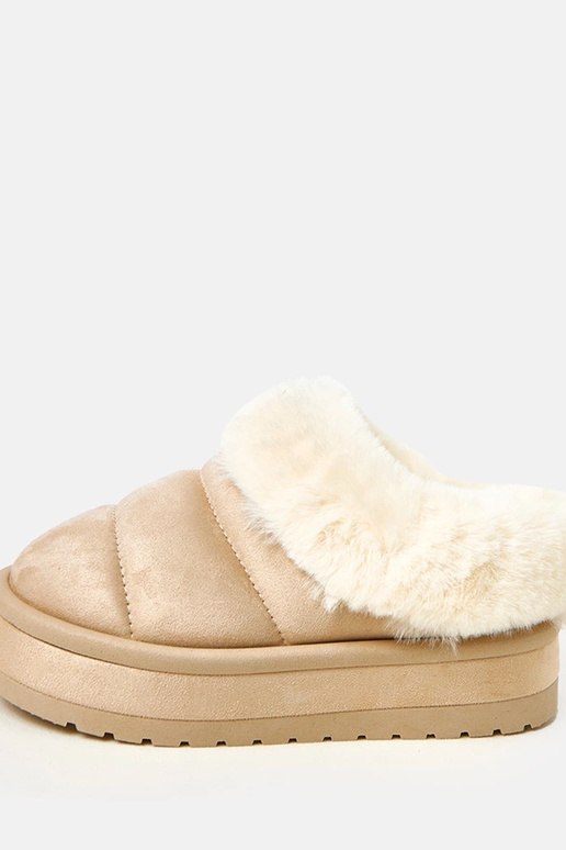 Botas de neve curtas em tom areia,...