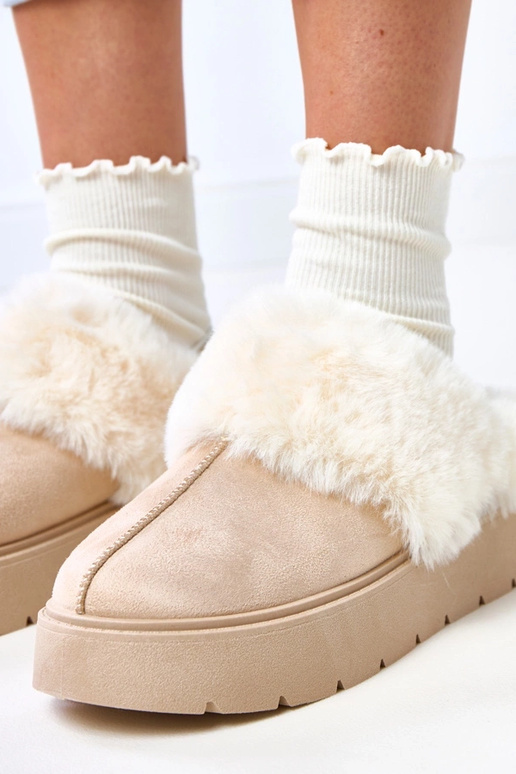 Botas de neve curtas em tom areia,...