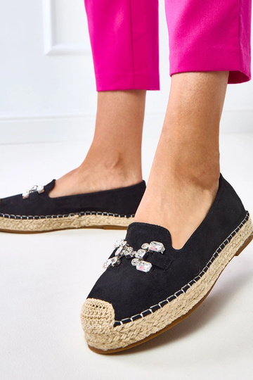 Espadrilhas pretas decoradas com pedras Marlein 2
