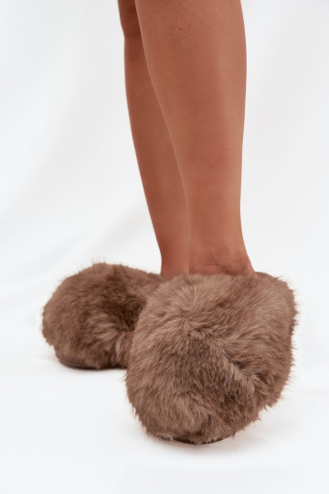 Chinelos femininos com pele Iseline na cor marrons 2