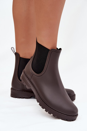 Botas de borracha FemininoElastycznymi EMstaParakami CzekoladoParae Ciariel