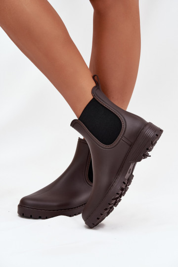 Botas de borracha FemininoElastycznymi EMstaParakami CzekoladoParae Ciariel 2