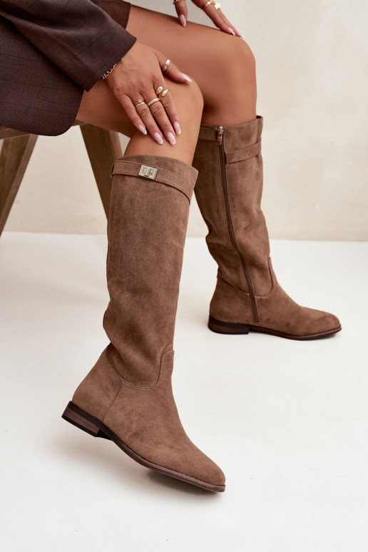 aquecimento botas femininas com salto largo com alças I cor pratam Detalem bege Geraline aquecimento botas femininas com salto largo com alças I cor pratam Detalem bege Geraline