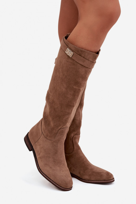 aquecimento botas femininas com salto largo com alças I cor pratam Detalem bege Geraline aquecimento botas femininas com salto largo com alças I cor pratam Detalem bege Geraline