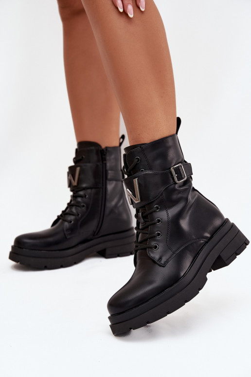 Botins de trabalho Feminino Eko Pele com salto decorado cor preta Ylianne Botins de trabalho Feminino Eko Pele com salto decorado cor preta Ylianne