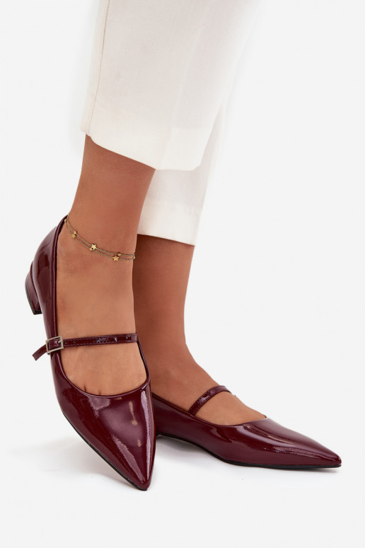 Bailarinas lacadas Habilitado Sutilm Obcasie com alças Borgonha Isvella Bailarinas lacadas Habilitado Sutilm Obcasie com alças Borgonha Isvella