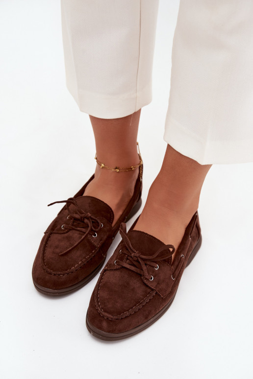 sapato Mocassins Apartamento feminino com detalhes elegantes CzekoladoParae Zalina sapato Mocassins Apartamento feminino com detalhes elegantes CzekoladoParae Zalina