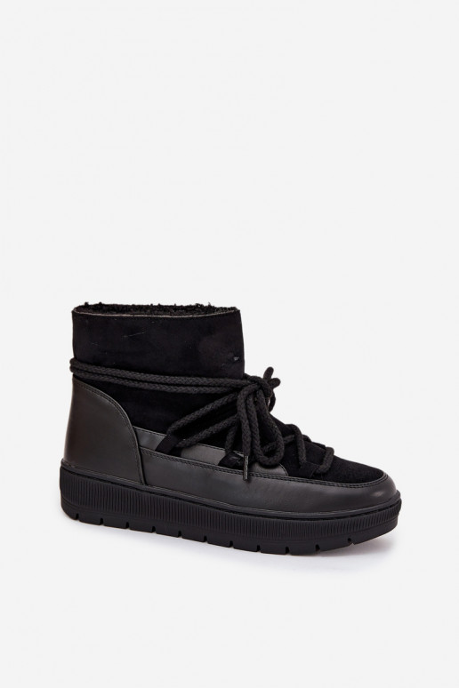 Botas de neve Feminino com detalhes elegantes cor preta Rebekah