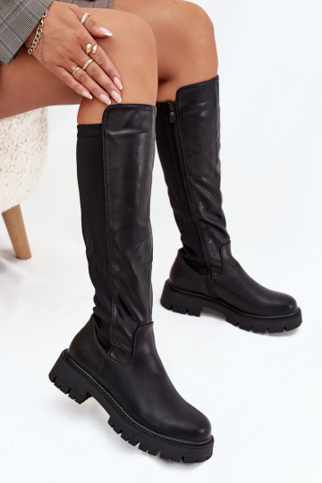 aquecimento botas femininas Casal o castelo cor preta Harlina