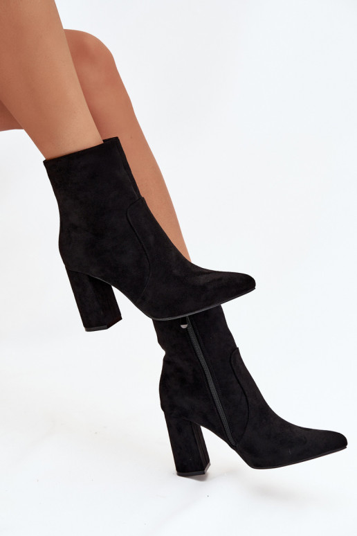 aquecimento Botas femininasde camurça ecológicau cor preta Pralina