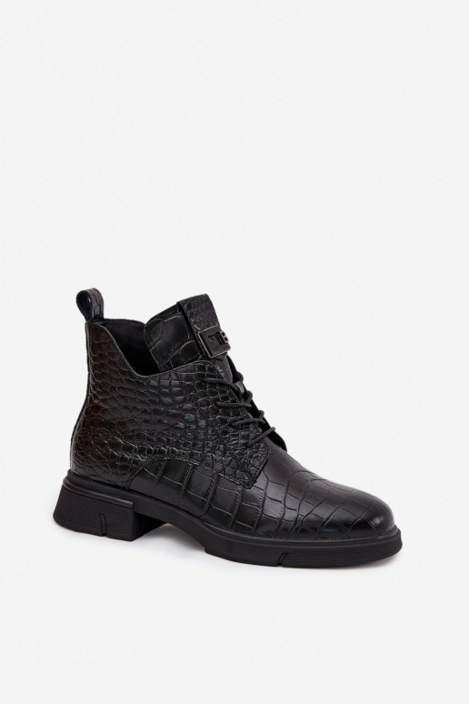 Pele Botas Com decorações Tłoczeniem aquecimento Vinceza 66815 cor preta